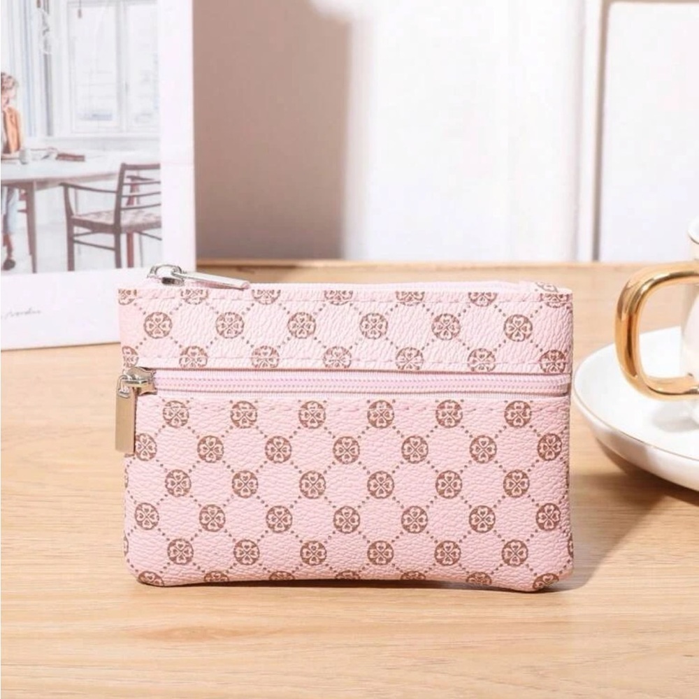 ⚠️Clearance Pink Double Zipper Coin Purse Wallet / Cardholder - Picture 2 of 6